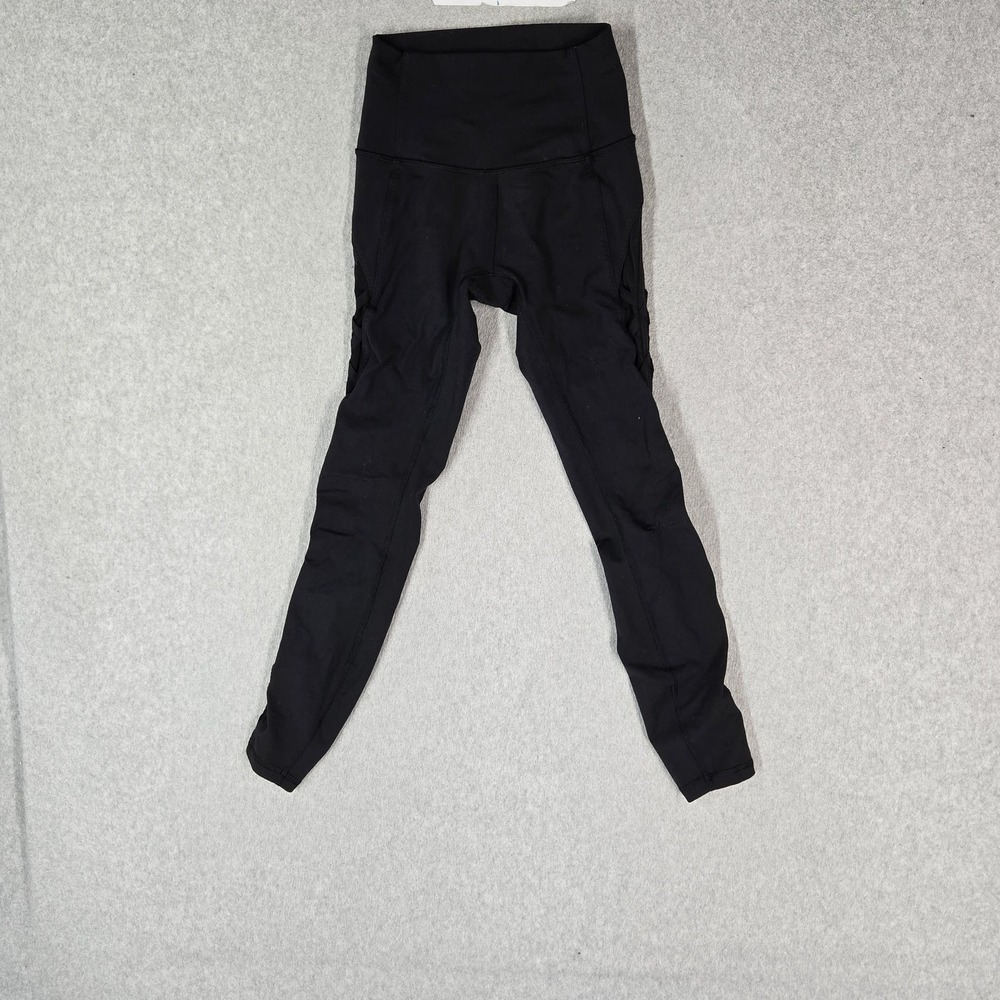 Lululemon Women Activewear Pants 2 Black Speed Tight Ruched Legging Yoga